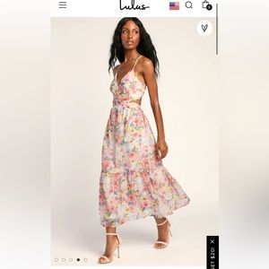 Lulus Flower Fields Midi dress size small NWT